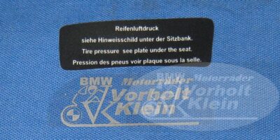 BMW R 60/7 - R 100 RT Bj. 1976 - 1979 Hinweisschild links S-Cockpit Reifendruck