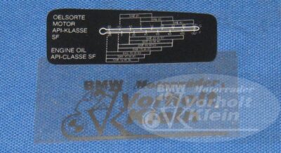 BMW R65 R80 Monolever R100 RS/RT Monolever ab 1984 Hinweisschild RS ab 87 Ölsorte