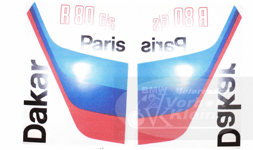 Paris Dakar Dekor Satz 8-Teile 1 Paris Dakar Dekor Satz 8-Teile 14539156 BMW R80G/S R65G/S bis R80ST Paris Dakar Dekor Satz 8-Teile