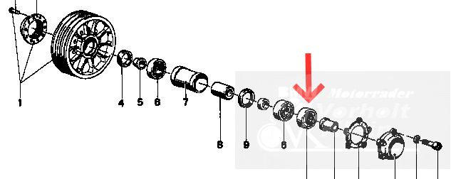 Dichtring Radnabe Speichenrad 2 Dichtring Radnabe Speichenrad 1230334 BMW R50/5 - R75/5 Dichtring Radnabe Speichenrad