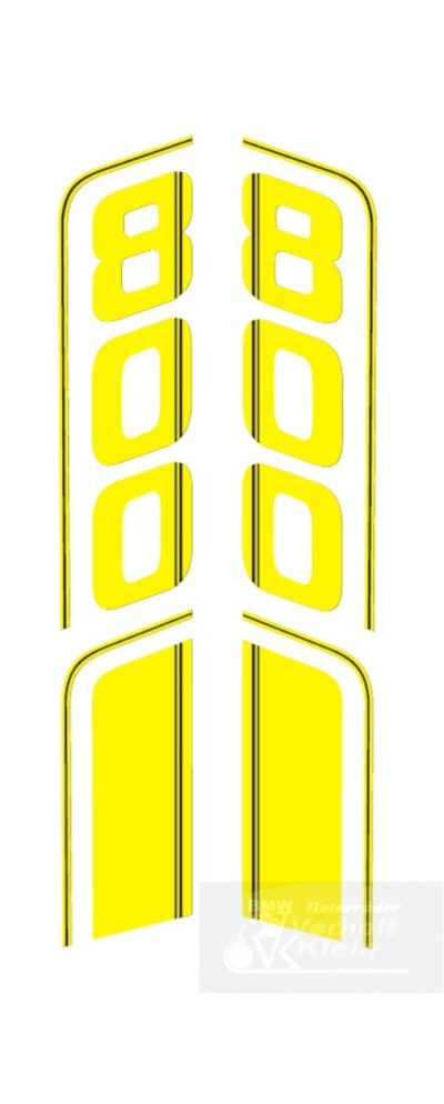 BMW R80GS bis R100GS PD 1990 Dekorsatz L+R gelb 800 cc