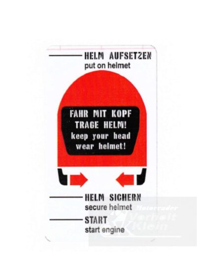 BMW R60/6 - R90/S Hinweisschild Helm