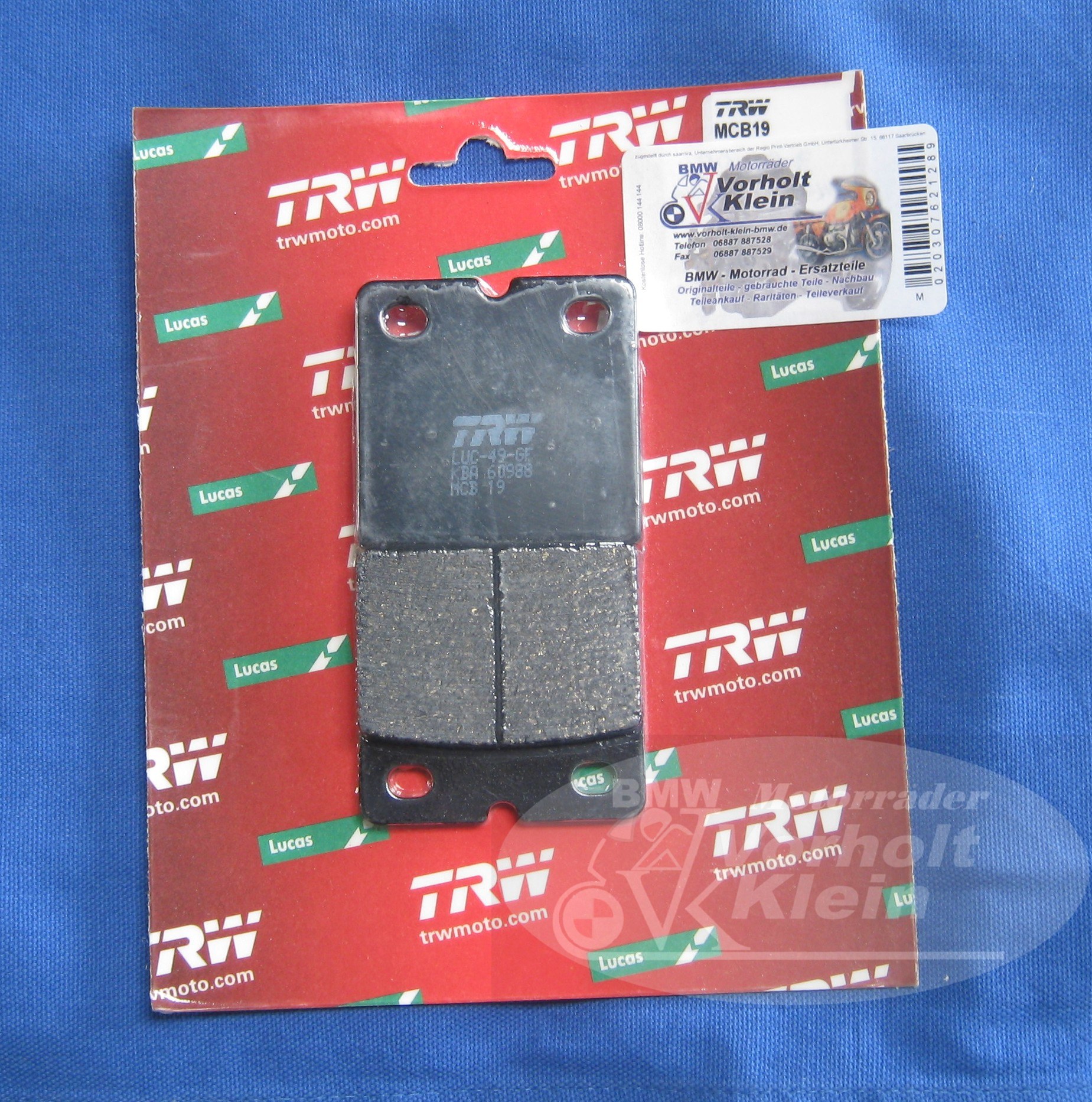 Bremsbelag Satz 1 Bremsbelag Satz MCB19 BMW R80/100 R80/100 RT 1980 bis 1984 Bremsbelag Satz