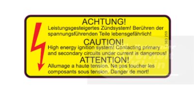 BMW R 60/7 - R 100 RT Bj. 1976 - 1979 Hinweisschild Achtung bis Bj. 90