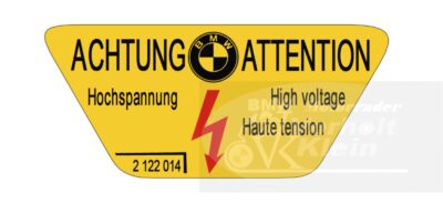 BMW R80G/S R65G/S bis R80ST Hinweisschild Achtung ab Bj 90