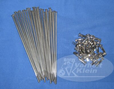 BMW R50/5 - R75/5 Speichen Satz mit Nippel in chrom 19 Zoll Trommelbremse vorne