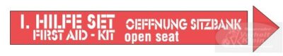 BMW R60/6 - R90/S Hinweisschild “ Hilfe-Set“ für Seitendeckel