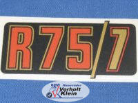 Aufkleber Siebdruck R 75/7 in rot gold